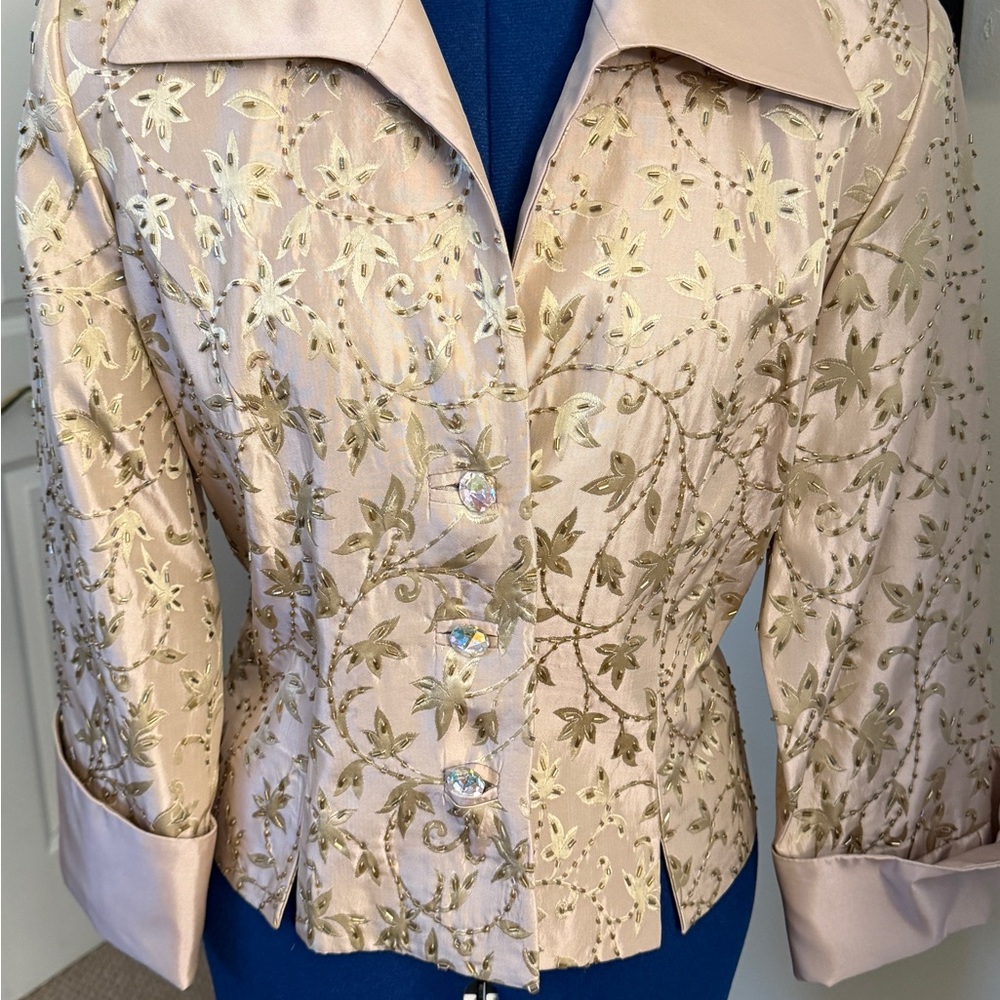 JS Collections Blazer with Gold Embroidery